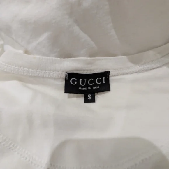 Rare! Gucci White Logo T-Shirt - Picture 3 of 4